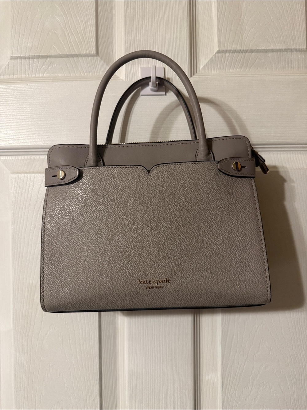 kate spade gray pebble leather satchel